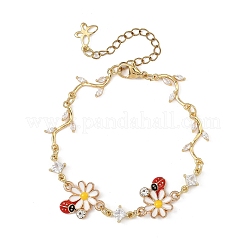 Bracelets à maillons en laiton sertis de micro-pavés de zirconiums cubiques transparents&nbsp;BJEW-JB13911