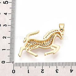 Pendenti in zirconi cubici trasparenti in micro pavè di ottone&nbsp;KK-T080-03G