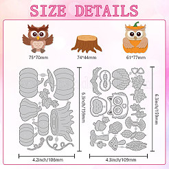 Eule & Herbstkürbis Stanzschablonen aus Kohlenstoffstahl&nbsp;DIY-WH0309-2182