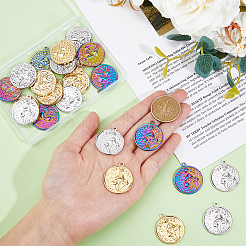 24 Stück 3 Farben 201 Edelstahlanhänger&nbsp;STAS-DC0014-05