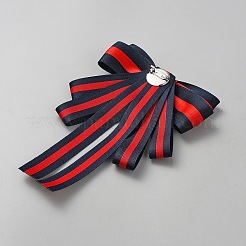 Broschen mit Schleife aus Polyester und Legierung mit Strassen für Damen&nbsp;JEWB-WH0039-12B