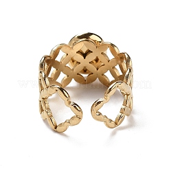 Anillos de puño huecos y abiertos de acero inoxidable 304 con revestimiento iónico (IP)&nbsp;RJEW-F167-03G-03