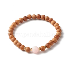 Ensemble de bracelets de perles de morganite naturelle pour hommes femmes cadeau&nbsp;BJEW-JB06769