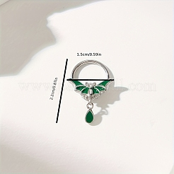 Gothic-Nasenring aus 316er Chirurgenstahl mit grüner Emaille-Fledermaus-Motiv und tropfenförmigen Anhängern für Damen und Herren – Partyschmuck&nbsp;LS-YQ2645