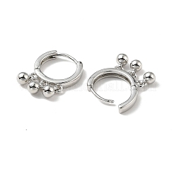 Pendientes de aro colgantes de triple bola de latón para mujer.&nbsp;EJEW-A070-12P