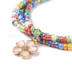 Verstellbares Armband aus geflochtenen Glasperlen&nbsp;BJEW-JB08951