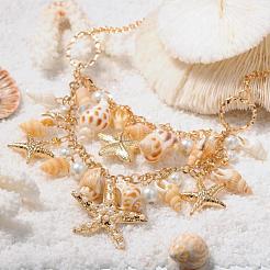 Trendige Shell Bib Beach Halsketten&nbsp;NJEW-PH0001-01