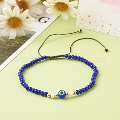 Verstellbare Armbänder aus geflochtenen Perlen aus Nylongarn&nbsp;BJEW-JB06440
