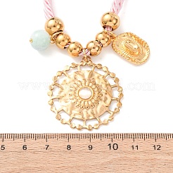 Colliers avec pendentif en forme de chapeau de cowboy en acier inoxydable 304 et cordon en polyester&nbsp;NJEW-C105-02G
