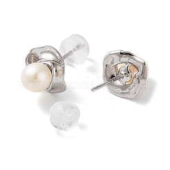 Ohrstecker aus Naturperlen für Damen&nbsp;EJEW-C083-07A-P