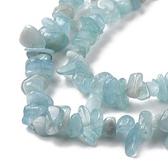 Natürliche Aquamarin Chips Perlen Stränge&nbsp;G-D0002-A02