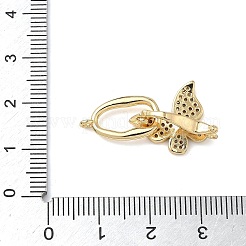 Fermoirs papillon en laiton micro pavé de zircones cubiques transparentes&nbsp;KK-Z143-22G