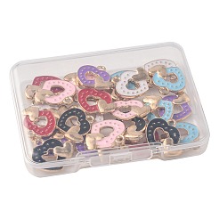 24 Stück 6 Farben Legierung Emaille Anhänger&nbsp;ENAM-FS0004-35