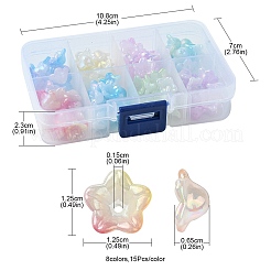 120 Stück 8 Farben UV-beschichtete schillernde Acrylperlenkappen&nbsp;OACR-FS0001-64