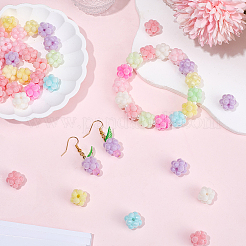 50 pièce de perles acryliques opaques floquées&nbsp;OACR-SC0002-71