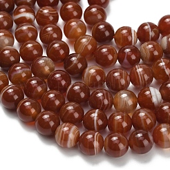 Brins de perles d'agate à bandes naturelles&nbsp;G-L642-B04-8mm