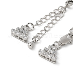 Rallonge de chaîne en laiton micro pavé de zircone cubique avec verre&nbsp;KK-U052-20P