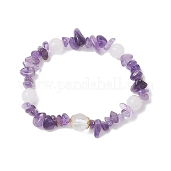 Stretch-Armbänder mit Perlen aus natürlichem Amethyst&nbsp;BJEW-JB12305-03