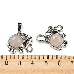 Natürlichen Rosenquarz Anhänger&nbsp;G-P517-04P-02