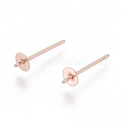 Componenti per orecchini a bottone in acciaio inossidabile 304&nbsp;STAS-D448-089RG-4mm