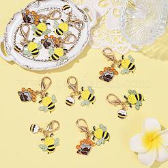 10 pièces 2 styles de décorations de pendentif en alliage d'émail&nbsp;HJEW-FS00090