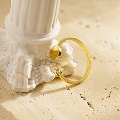 Bague de manchette ouverte ronde plate en acier inoxydable avec zircone cubique&nbsp;QB0231-1