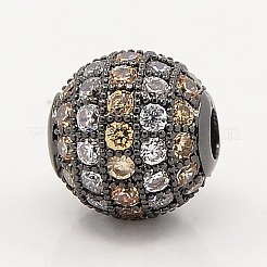 Peachpuff e chiari risultati dei monili cz micro spianare in ottone perle tonde zirconi&nbsp;ZIRC-M015-12B-NR