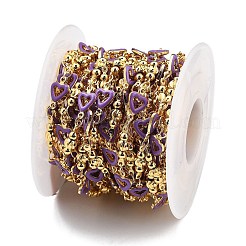 Catene a maglie a cuore in ottone&nbsp;KK-D368-03G-G