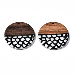 Pendenti in resina e legno di noce&nbsp;RESI-S389-077