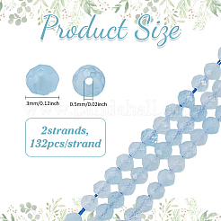 2 Strang natürliche Aquamarinperlenstränge&nbsp;G-ME0001-18