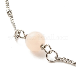 Tobilleras de jade blanco teñido natural y jade de Malasia para mujer&nbsp;AJEW-AN00476-02
