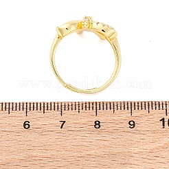 Anelli da dito in ottone micro pavé di zirconi cubici trasparenti per donna&nbsp;RJEW-U047-06G