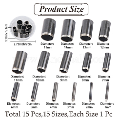 18 unidad de cortador de punzón para extremos de cinturones de cuero de acero inoxidable&nbsp;TOOL-CL0001-05