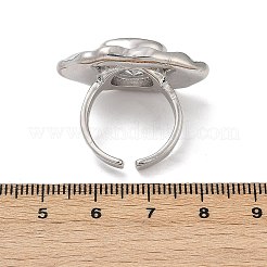 Anillos de puño abiertos ajustables con pavé de latón y circonitas cúbicas para mujer&nbsp;RJEW-R032-01P