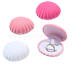 1 Stück muschelförmige Aufbewahrungsbox aus Samt für Schmuck&nbsp;VBOX-YW0001-05A