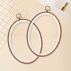 Bastidores de bordado de punto de cruz de imitación de madera de plástico PP y PVC&nbsp;DIY-WH20055-058B-03