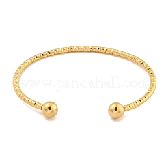 Bracelets manchettes texturés en acier inoxydable 304 avec placage ionique (IP)&nbsp;BJEW-P331-11G