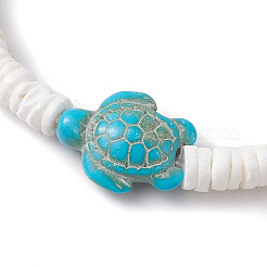 Sommer Strand Meeresschildkröte gefärbt synthetische türkis Perlen Armbänder&nbsp;BJEW-JB10313-01