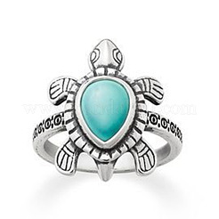 Bagues rétro en alliage et turquoise synthétique&nbsp;FS-WG1C352-04