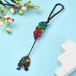 Natürliche 7-Chakra-Steine-Chips-Quasten-Vorhang-Raffhalter&nbsp;MAKN-YWC0001-04