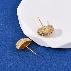 Strukturierte Ohrstecker aus Messing&nbsp;EJEW-A143-02A-G