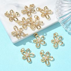 Pendentifs en laiton Shegrace avec micro-pavé de zircone cubique transparente&nbsp;XGRQ3P951-630G