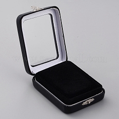 Scatole da esposizione diamantate sciolte in pelle pu con spugna all'interno&nbsp;LBOX-WH0001-05A