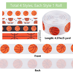 4 Rolle Ripsband mit Sportball-Aufdruck in 4 Farben&nbsp;OCOR-PH0004-07B
