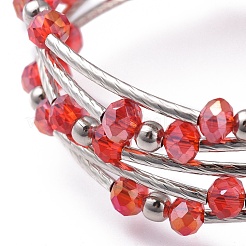 Bracciali avvolgenti moda a cinque anelli&nbsp;BJEW-JB04595