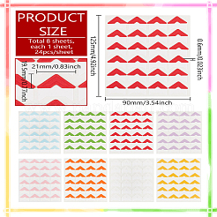 8 Blatt 8 Farben Papier selbstklebende Fotoecken für Sammelalben ErinnerungsbücherAufkleber&nbsp;DIY-LP0001-82