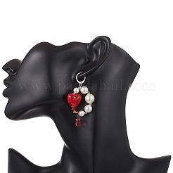 Pendientes de aro con forma de corazón de latón&nbsp;EJEW-TA00762