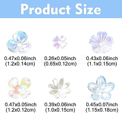 120 Stück 6 Stile gemischte Stile Acrylperlenkappen&nbsp;SACR-YW0001-65