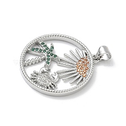 Colgante micropavé cubic zirconia de latón&nbsp;KK-P330-07A-P