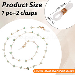 Lanière de cou en copeaux de jade naturel et en alliage pour lunettes&nbsp;AJEW-WH20070-024C